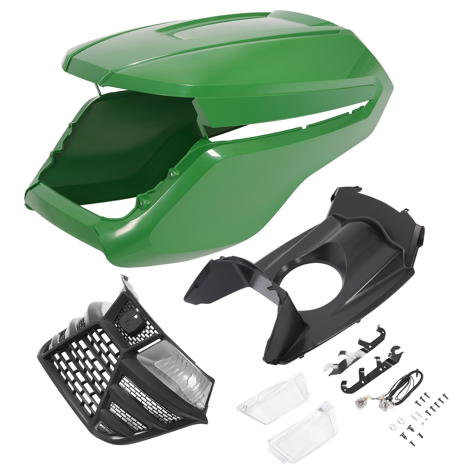 Solid Spare For John Deere X300 X304 X310 X320 Hood Side Panel+Upper Hood+Grille+Headlight