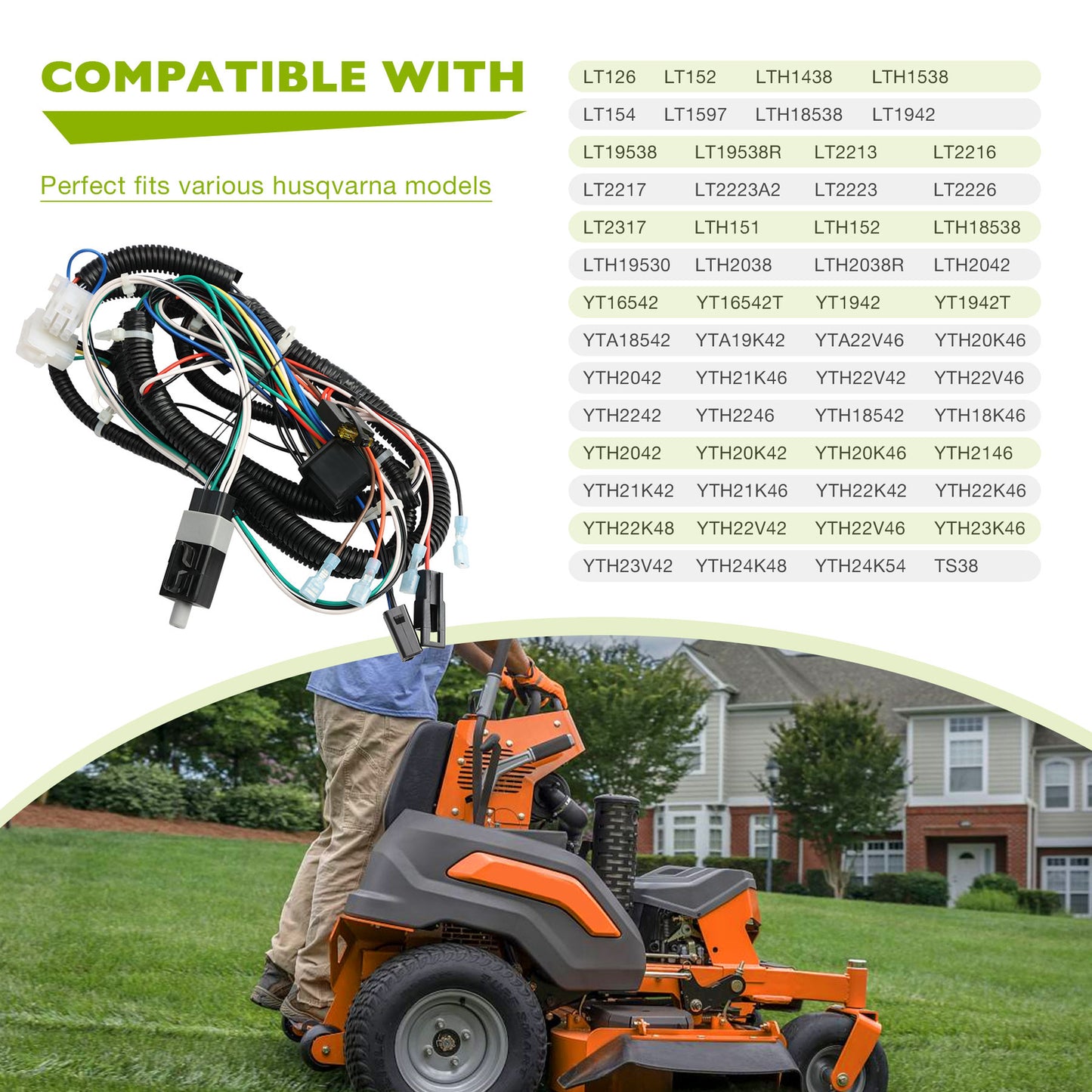 532401098 Lawn Tractor Wire Harness Fit for Husqvarna Jonsered LT126 LT152 LT154