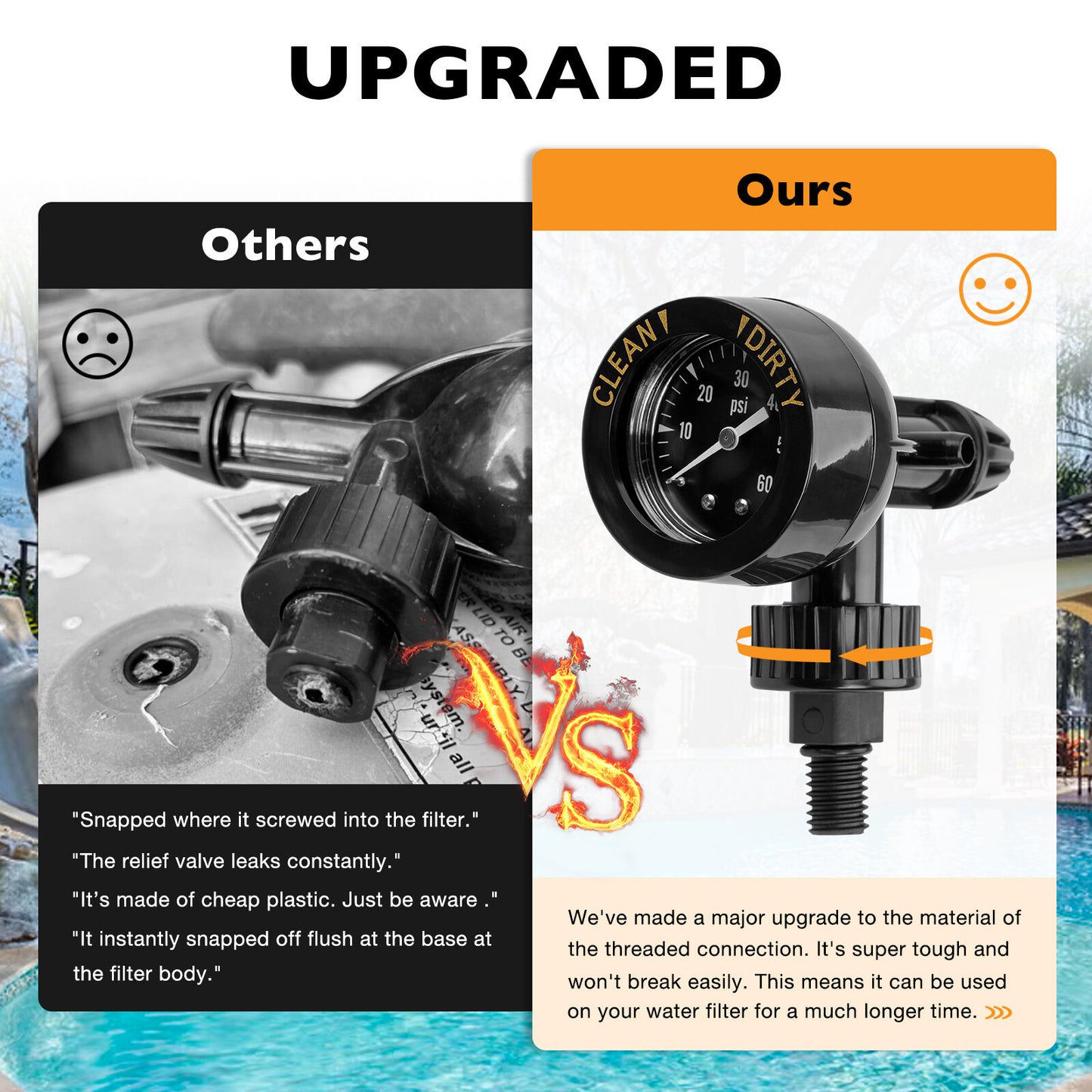 Air Pressure Gauge Release Valve 0-60PSI For Jandy CL & CV DEL & DEV JS Series