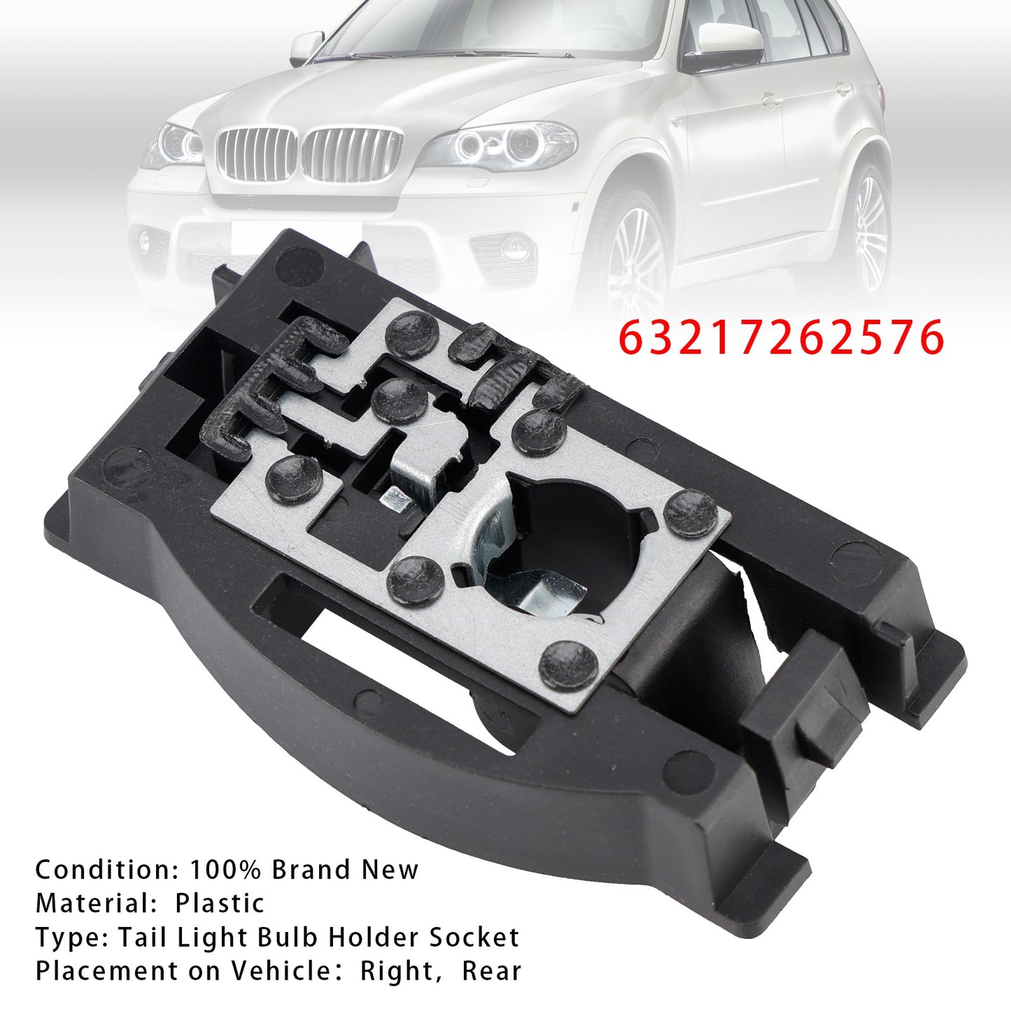 Right Rear Trunk Lid Tail Light Bulb Holder Socket For BMW X5 E70 2008-2013