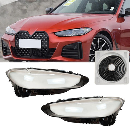 New A Pair Front Headlamp Lens Cover+Glue For 2020-2022 BMW 4 Series G22 G23