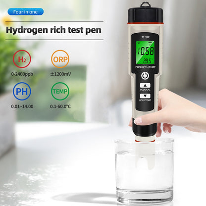 ??Portable 4 In 1 Hydrogen-Rich Test Pen PH/ORP/TEMP Water Quality Meter Tester