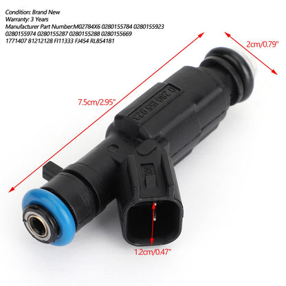 6PCS 4-Hole Upgrade Fuel Injectors For Cherokee Grand Cherokee 0280155784