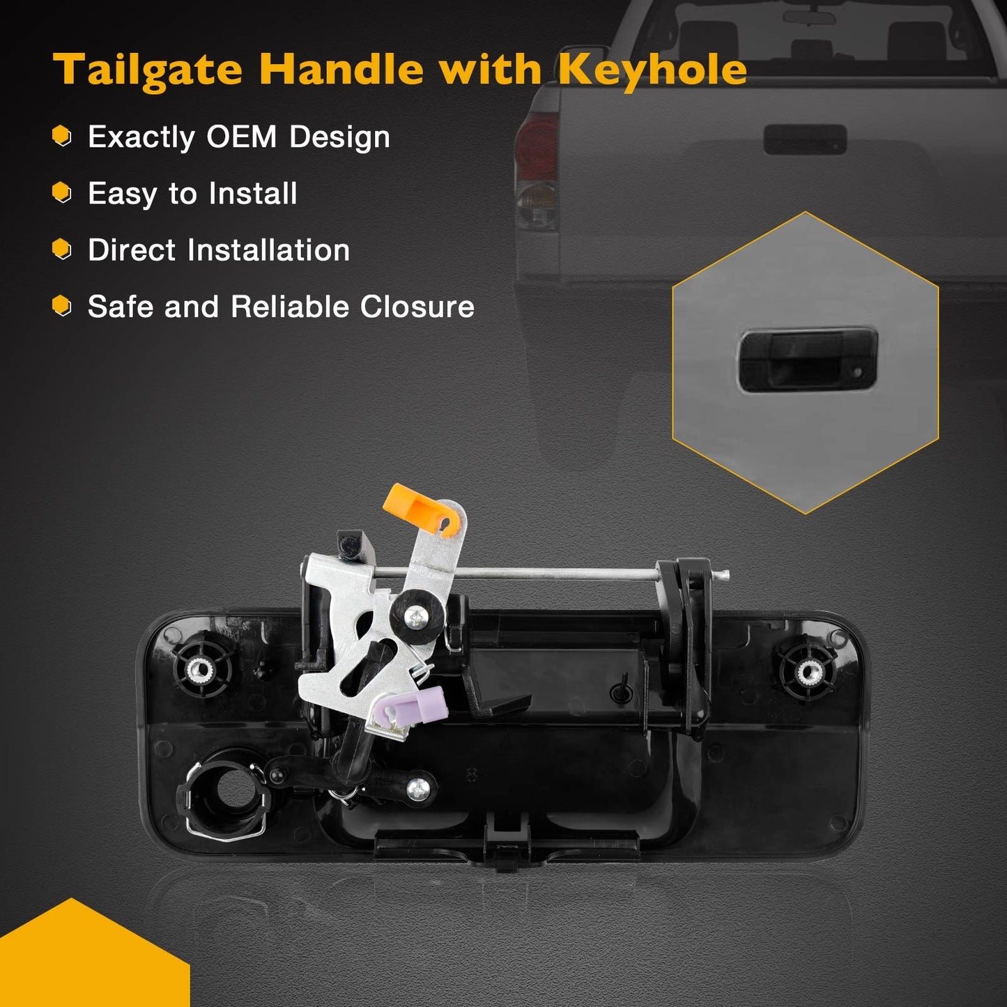 Metal Tailgate Handle Liftgate Latch Fit For 2007-2013 Toyota Tundra 69090-0C040