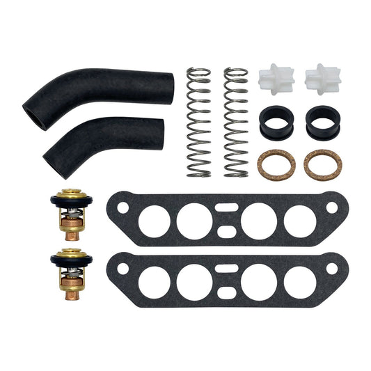 Solid Spare Thermostat Kit w Hoses for Johnson Evinrude V4 Crossflow 65-140HP 18-3673 434841