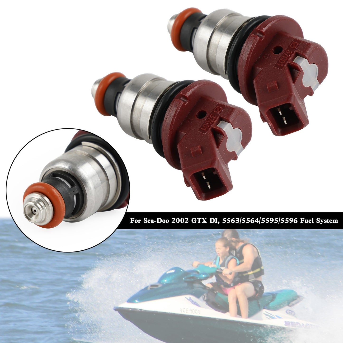 2PCS 275500460 Fuel Injectors Fit for Seadoo GTX/RX/LRV/XP/3D 2000-2007