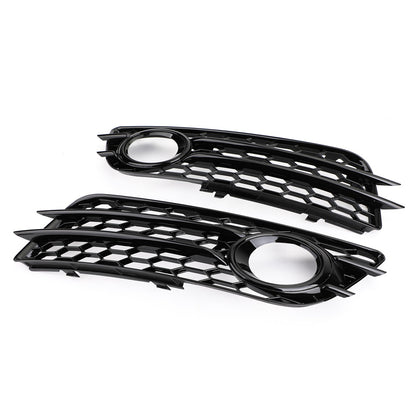 Black Honeycomb Style Fog Light Grill Bumper For Audi A4 S-LINE S4 2008-2012