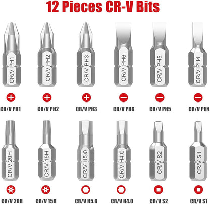 Multi Bit Screw Driver Ratcheting Screwdriver for Phillips Star Flat Square Bit