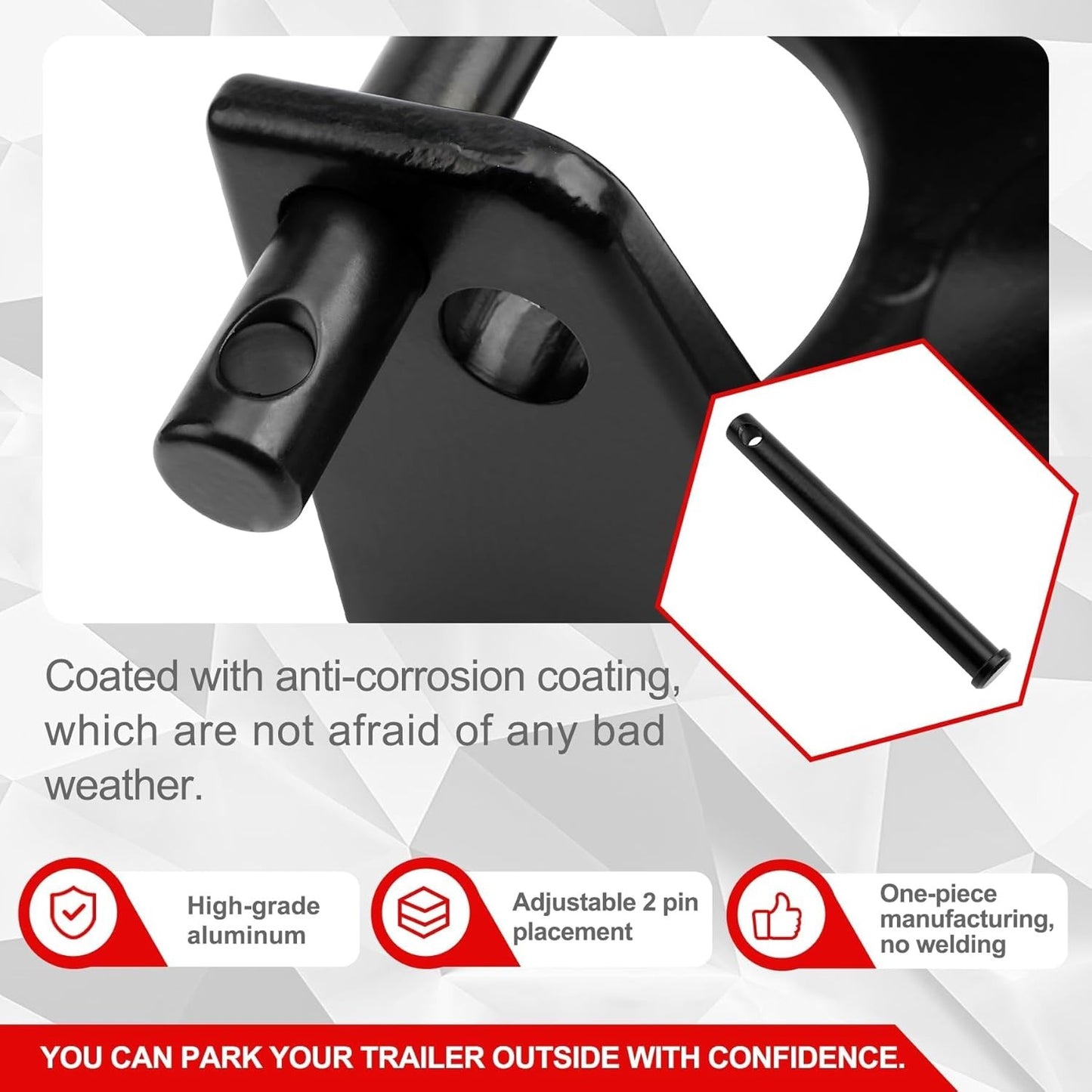 Black Gooseneck Trailer Lock w/ key lock for RVs Livestock Haulers Trailers