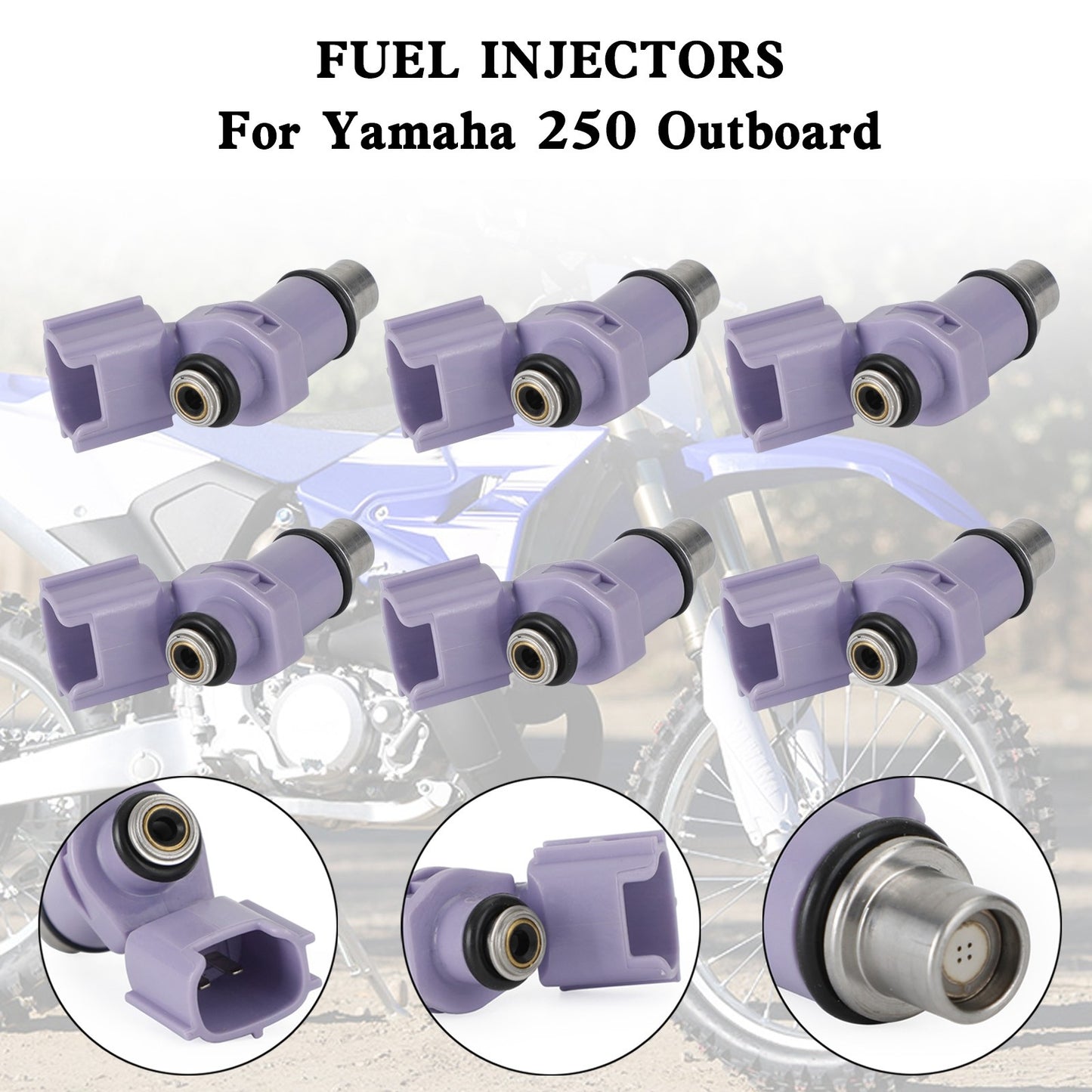 6PCS Fuel Injectors 6P2-13761-10-00 Fit For Yamaha 250 Outboard