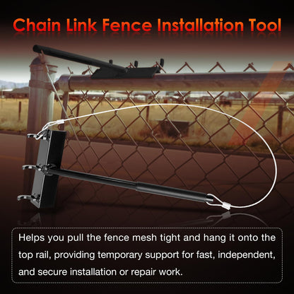 Chain Link Fence Heavy Duty Top Rail Fabric Hanging Tool w/ Hook & Rail Bracket