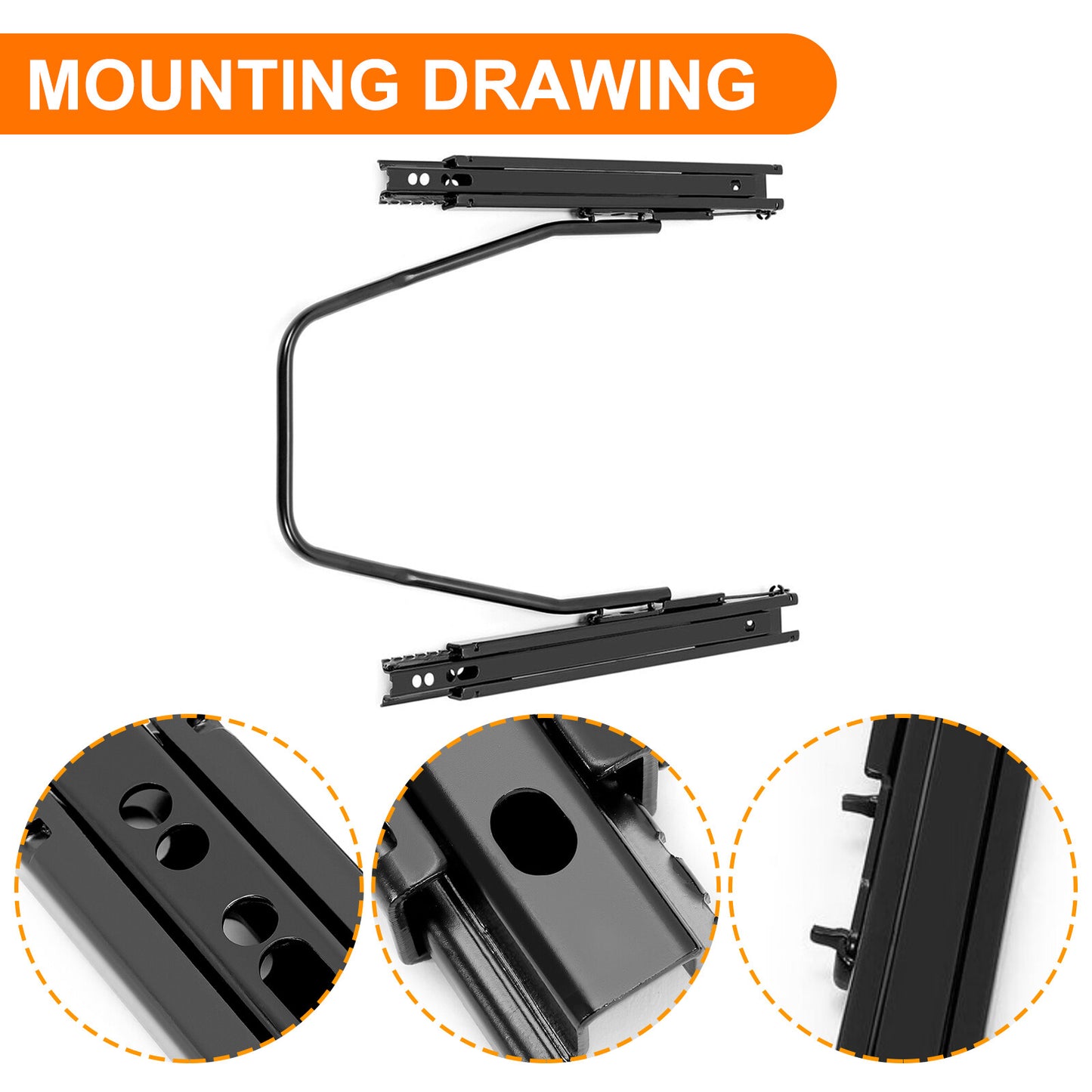Solid Spare 2pcs Universal Dual Lock Seat Sliders Rails Bracket Track Aessembly Adjustable