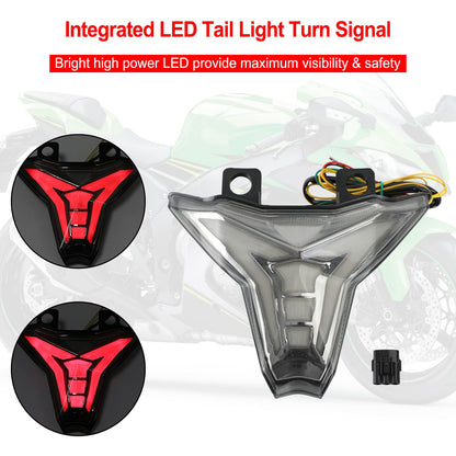 Integrated Tail Light Turn Signal Fit KAWASAKI Ninja ZX10R Z1000 Black 2013-2022