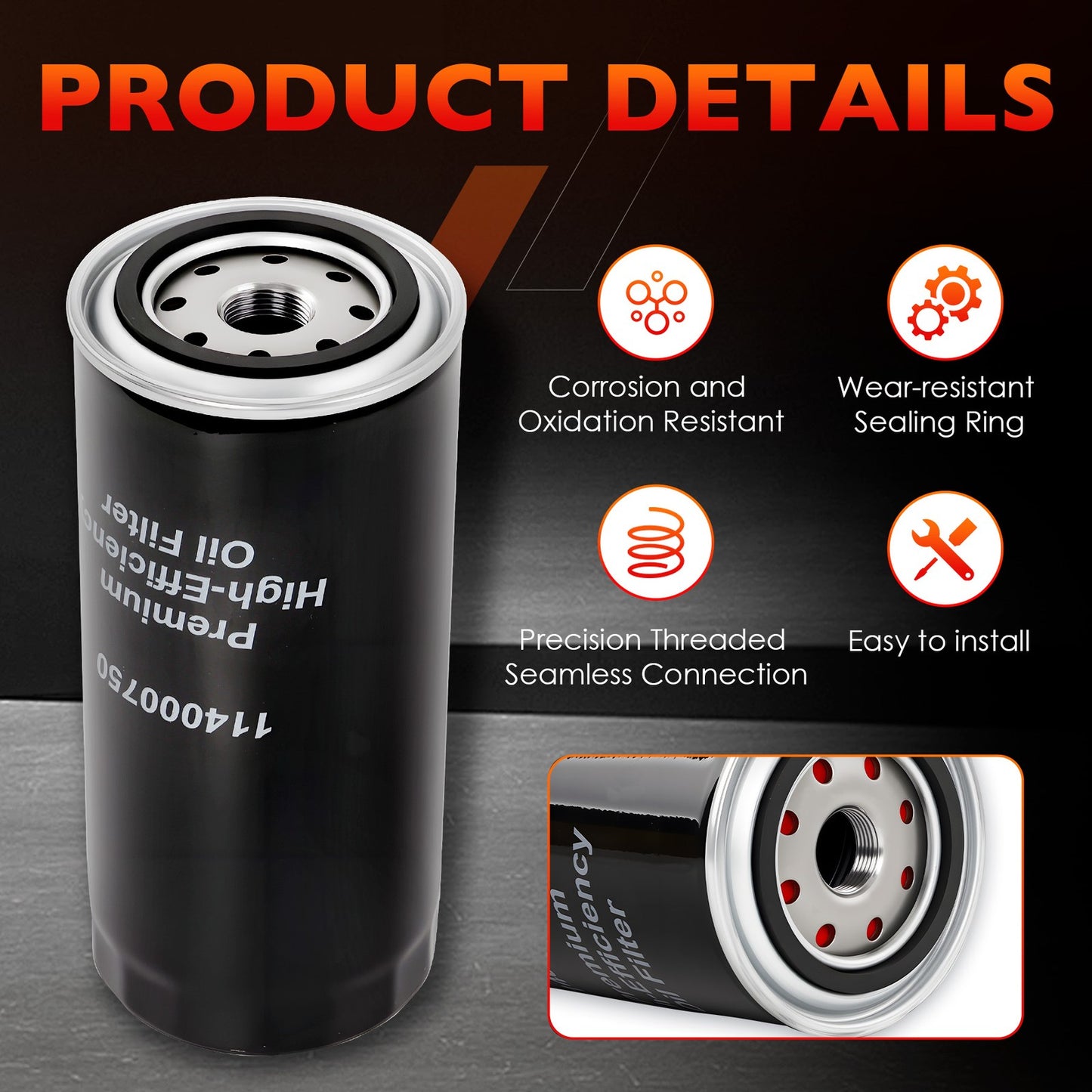 114000750 Oil Filter Fit 2020+ GM Chevy CMC 6.6L Duramax L5P Engine Oil Filter