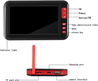 1080P HD Industrial Endoscope Borescope 4.3'' Screen 8mm Inspection Snake Camera