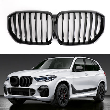 Gloss Black  Front Kidney Grill Grille Performance For BMW X5 G05 2018-2021