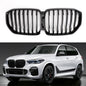 Gloss Black  Front Kidney Grill Grille Performance For BMW X5 G05 2018-2021