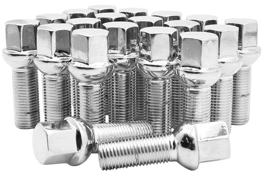 20x Chrome 14x1.5 Ball Seat Wheel Lug Bolts 28mm Shank Fit Mercedes Stock Wheels