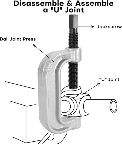 Heavy Duty Ball Joint C Press w/ Jackscrew remove press-fit parts 4WD and 2WD