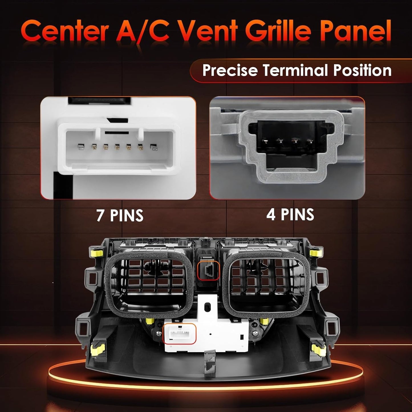 Center Dash A/C Air Vent Trim Panel w/ Emergency Switch Fit 09-13 Toyota Corolla