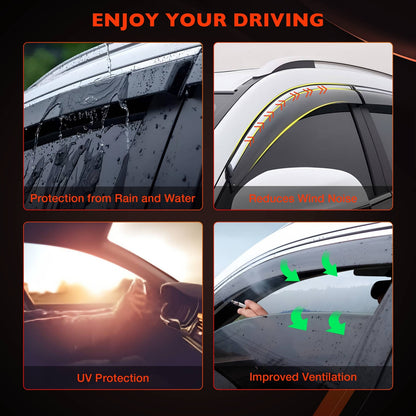 4X Side Window Rain Guards Deflector Guards Visor For 2024 2025 Toyota Tacoma