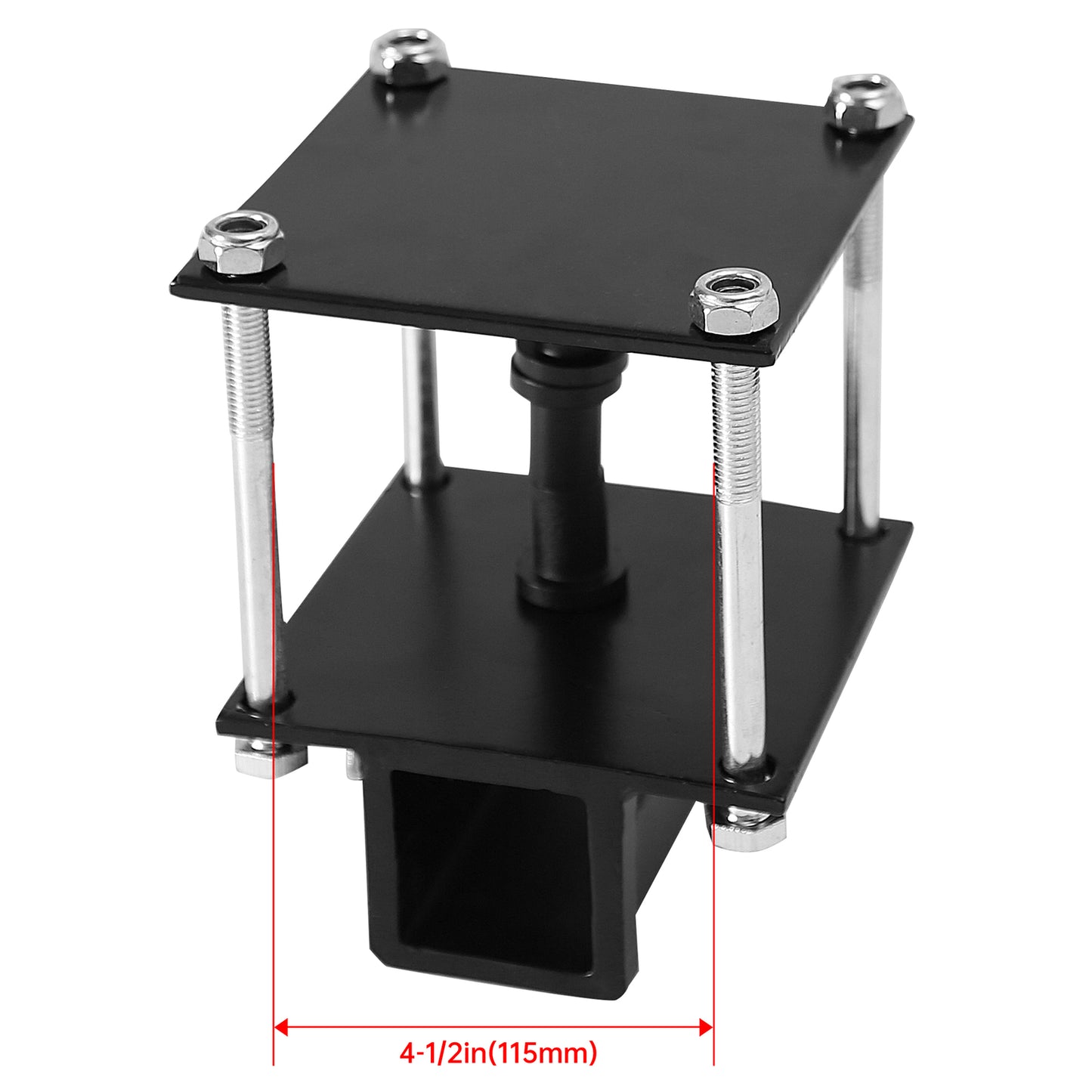 Solid Spare 4'' Square RV Bumper Receiver Adapter 2'' Hitch Mount Rack 2 Cargo Carrier tube