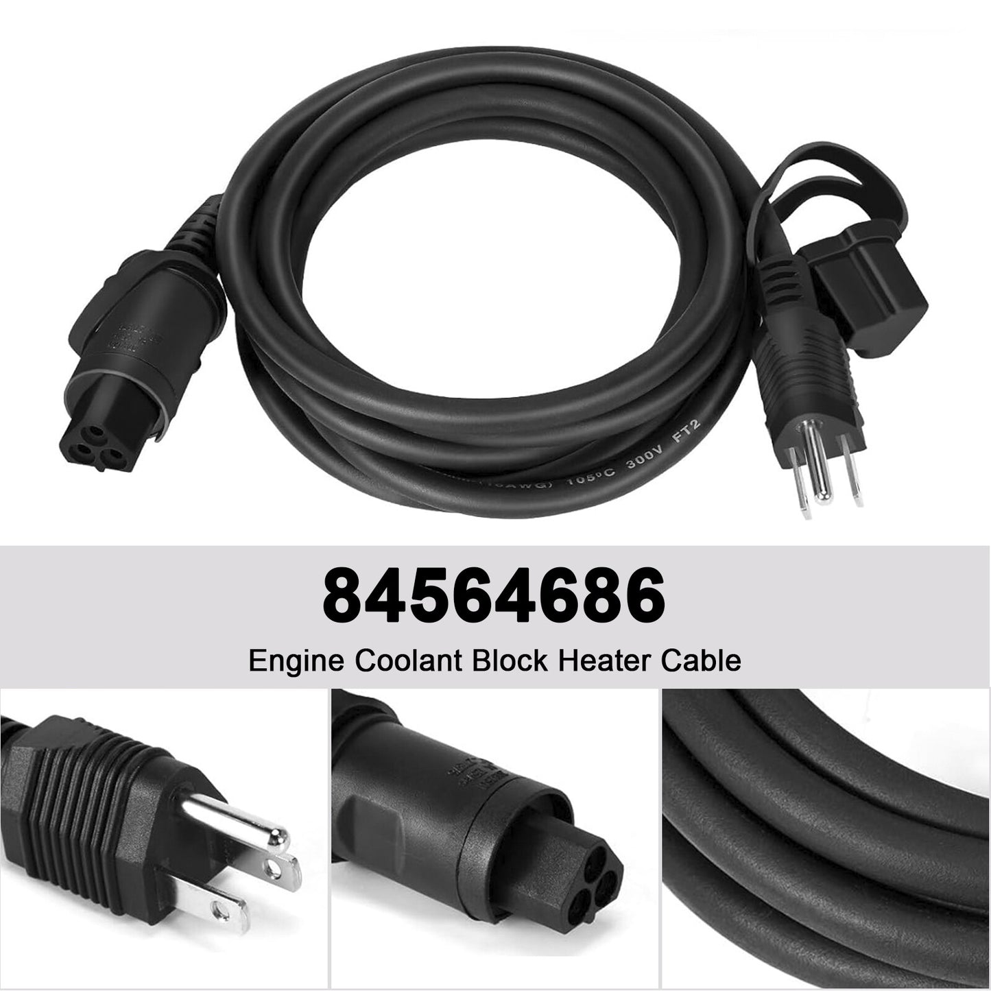 84564686 Engine Coolant Block Heater Cable for Chevrolet Silverado 1500 19-23