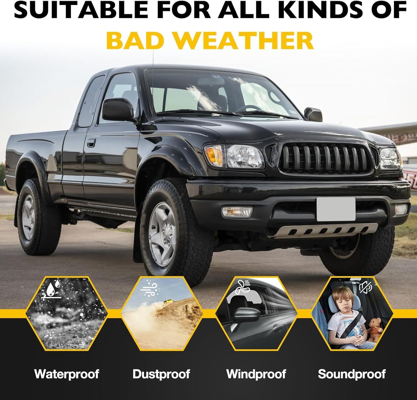 2X Front Weatherstrip Door Window Moulding Trim Seal Set For 95-04 Toyota Tacoma