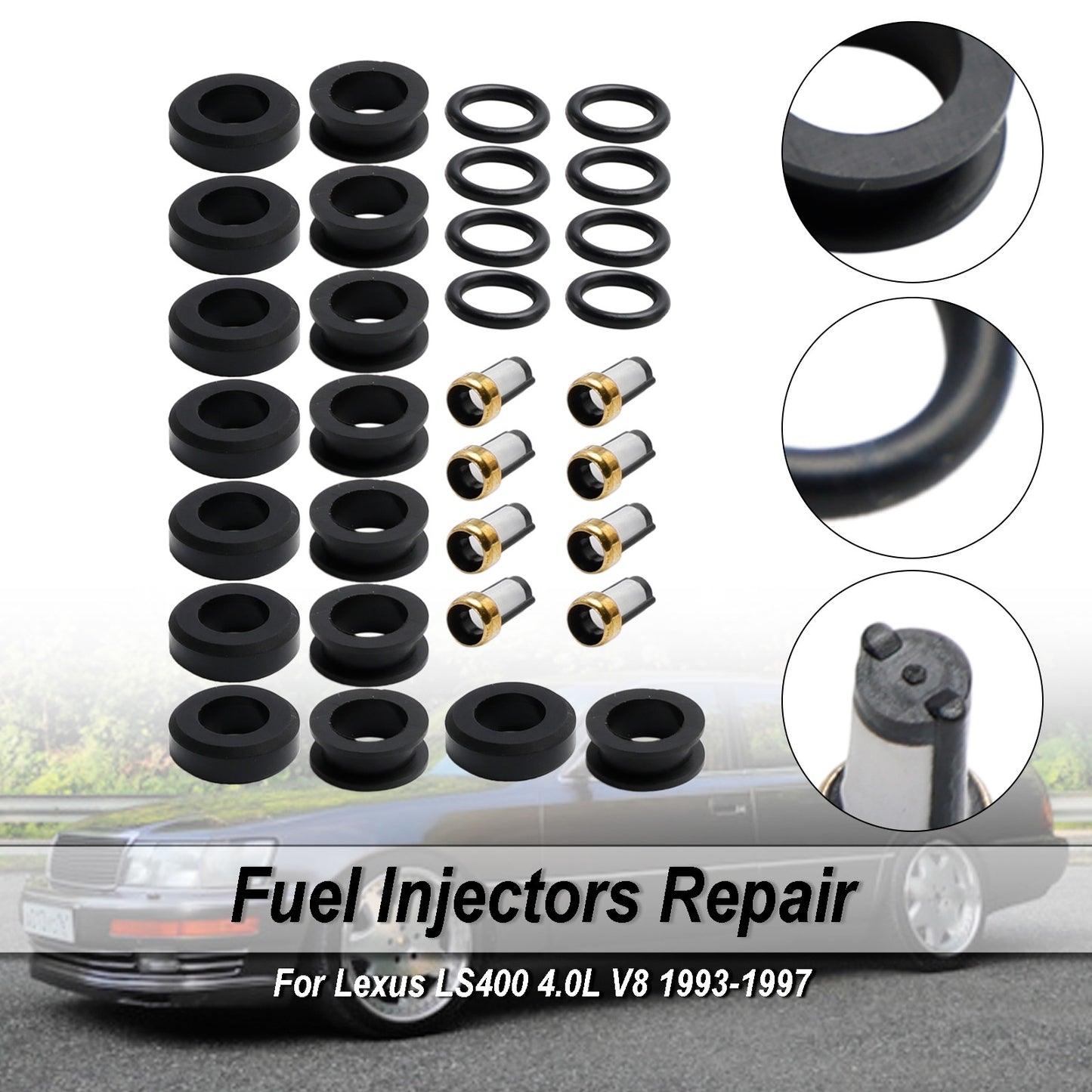 Fuel Injector Repair Kits 23250-50020 Fit Lexus LS400 SC400 4.0L V8 1992-97 US
