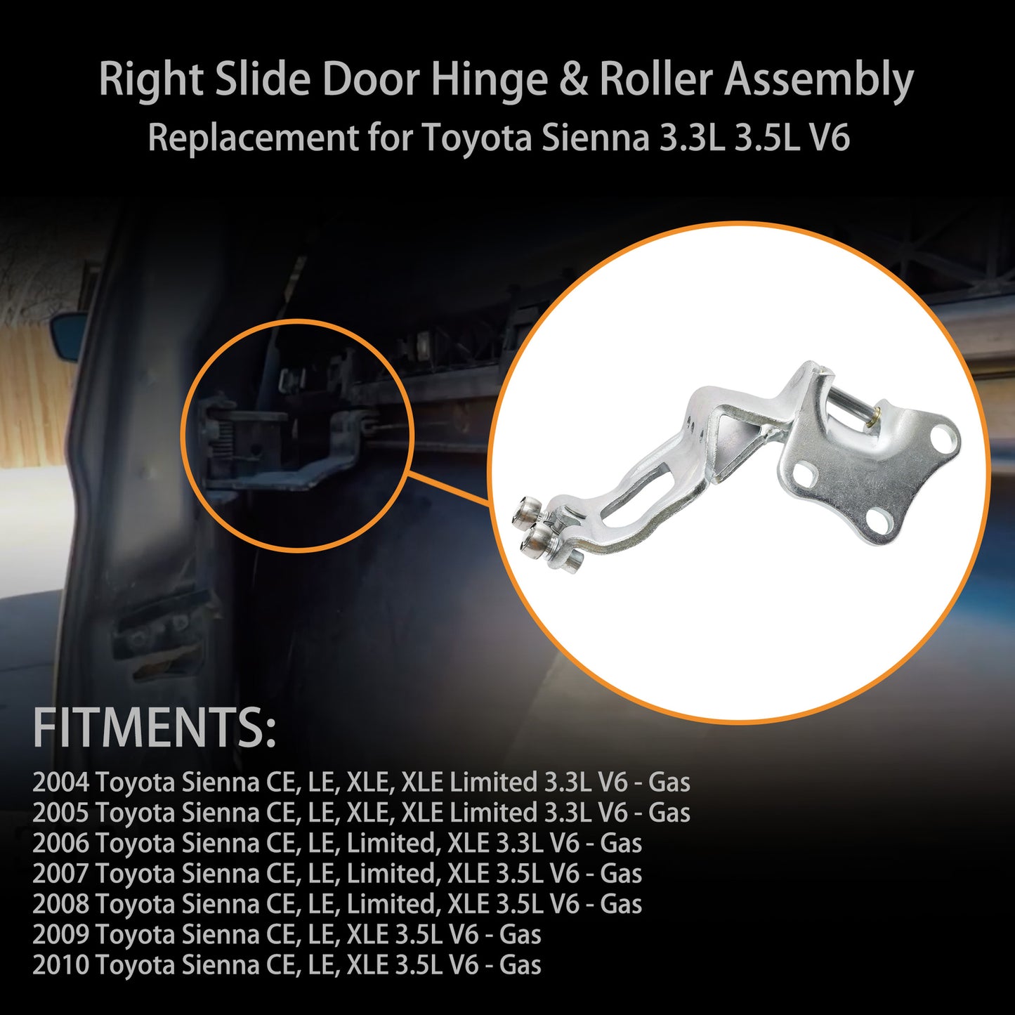 Right Center Sliding Door Hinger & Rolle for 2004-2010 Toyota Sienna 68380-08031