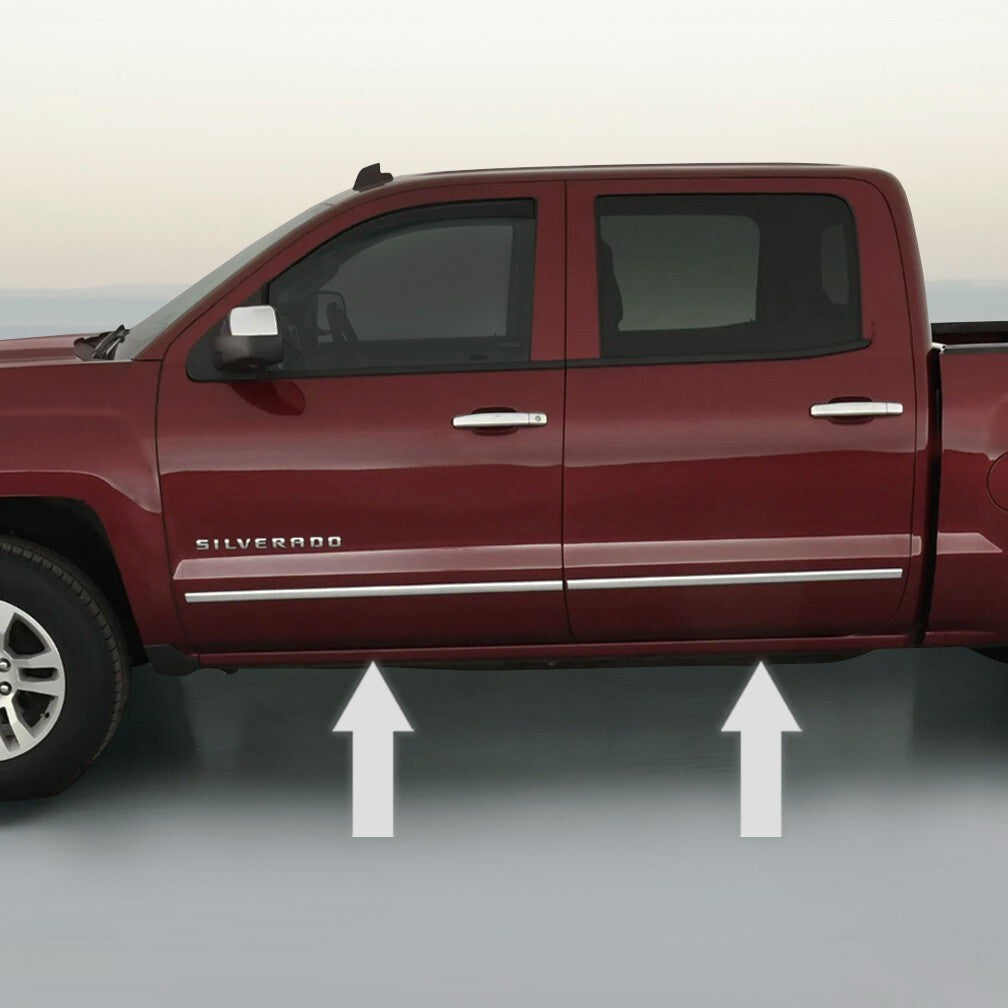 CHROME SIDE DOOR TRIM ROCKER PANEL MOLDING PACKAGE For CHEVY SILVERADO 14-19