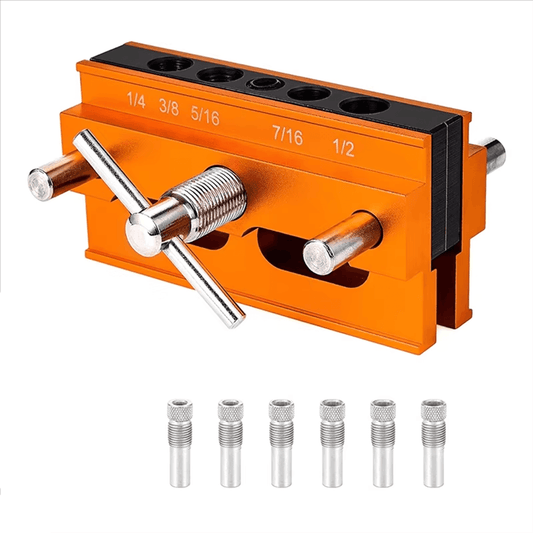 Solid Spare Self Centering Doweling Jig Kit Drill Jig for Straight Holes With 6 Drill Guide