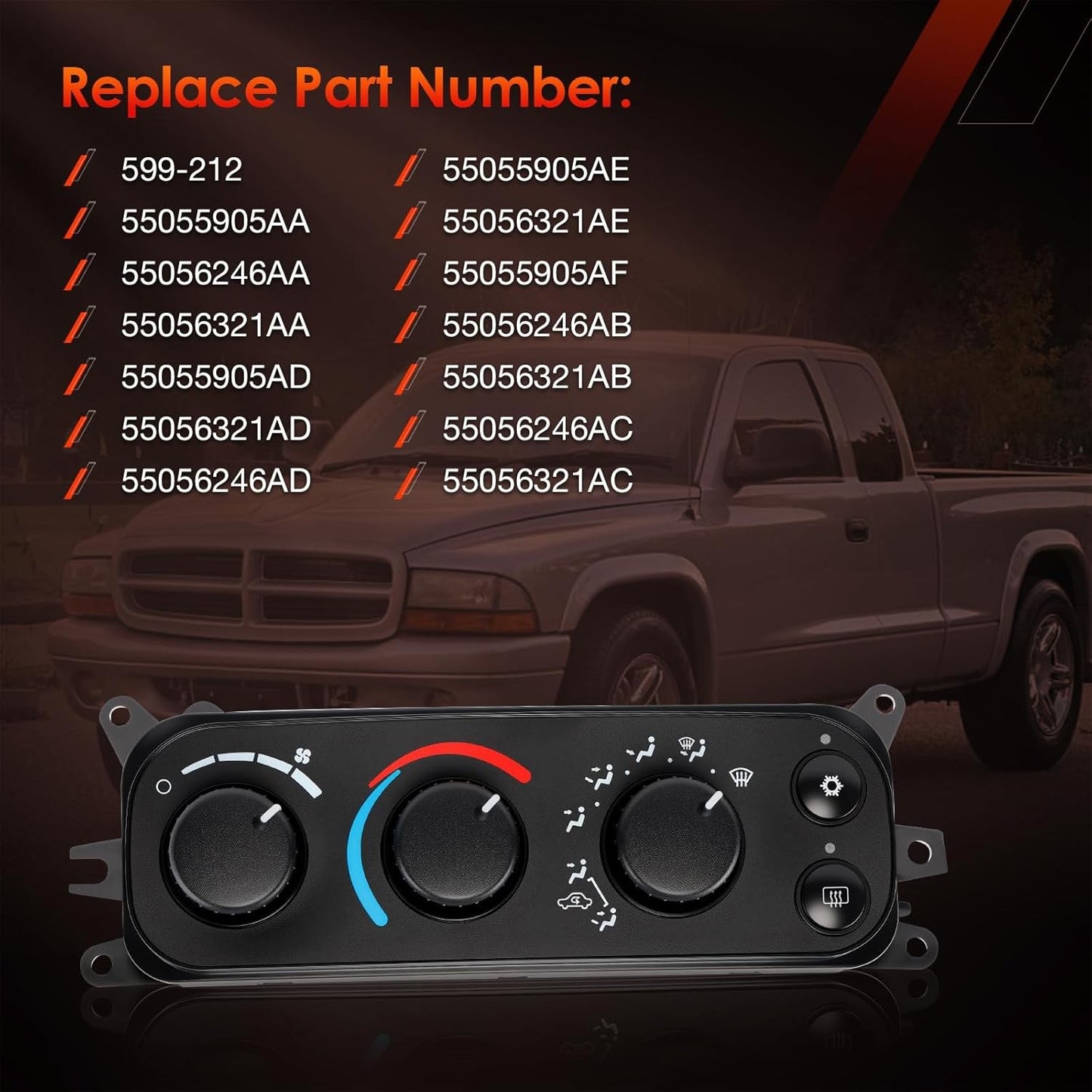 HVAC Control Module A/C Heater Climate Panel For 01-05 Dodge Ram 1500 2500 3500