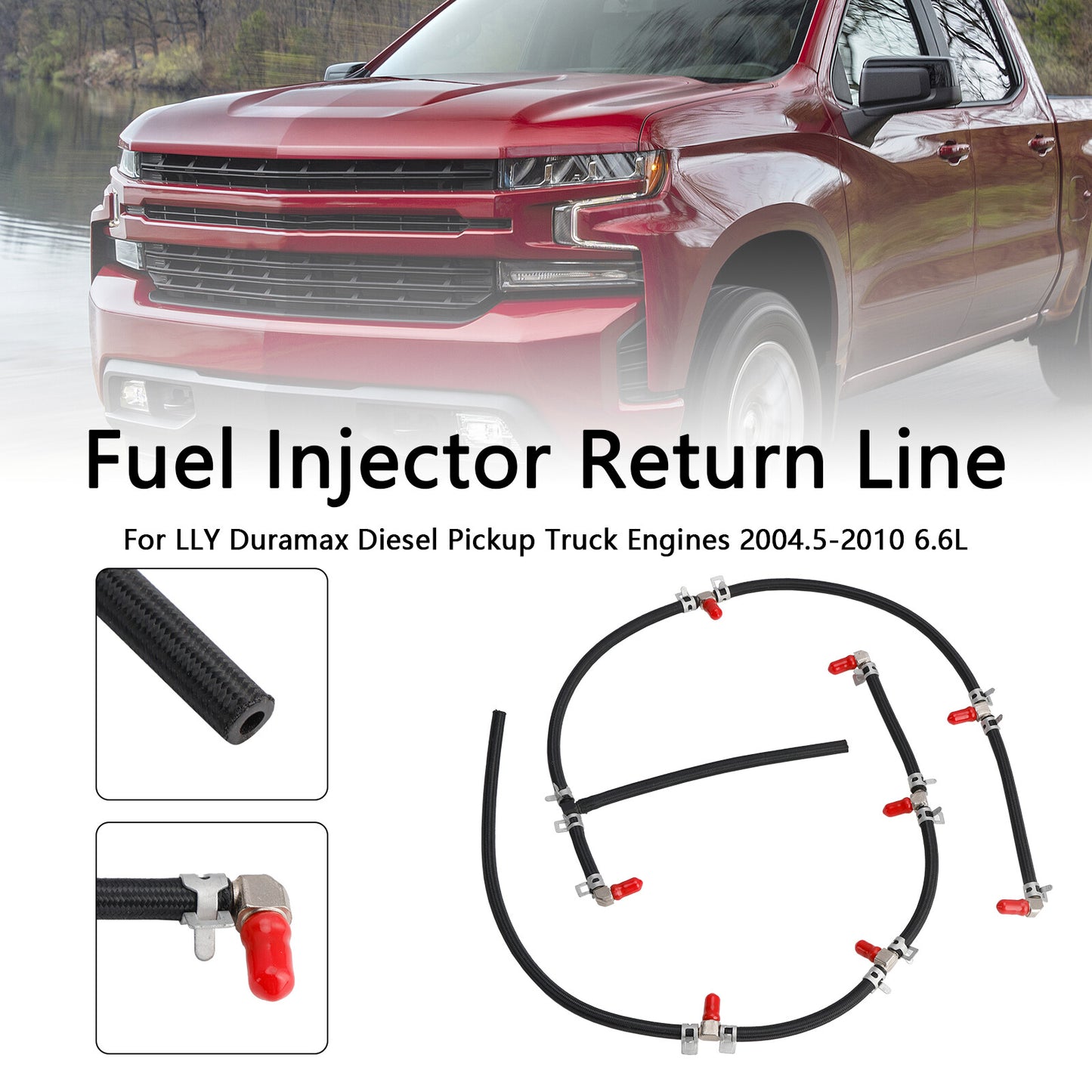 Fuel Injector Return Line Kit Fits Duramax 2004-2010 6.6L Diesel Truck Engines