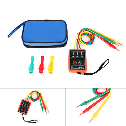 3 Phase Seq#1nce Rotation Tester Indicator Detector Meter LED Buzzer Tool Kit