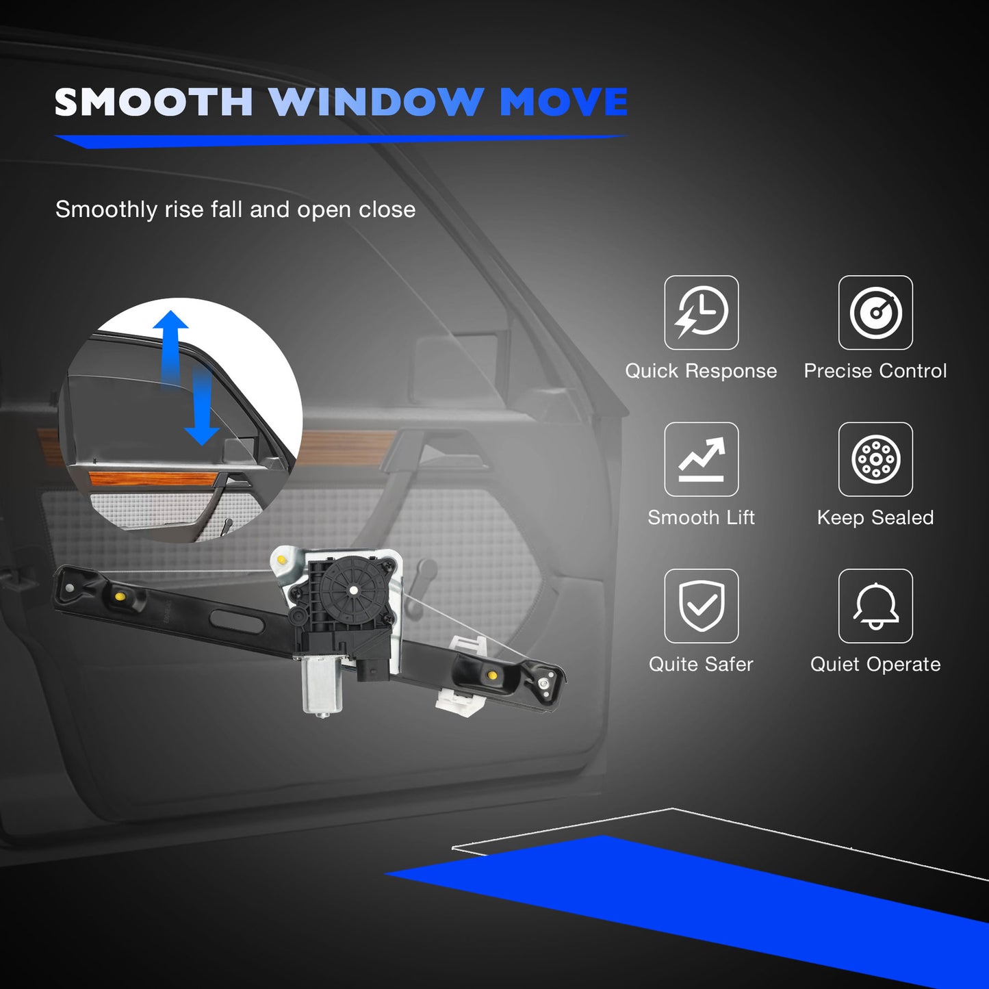 Window Regulator w/ Motor Rear Left For BMW E90 E91 323i 325xi 328i 330i 335xi