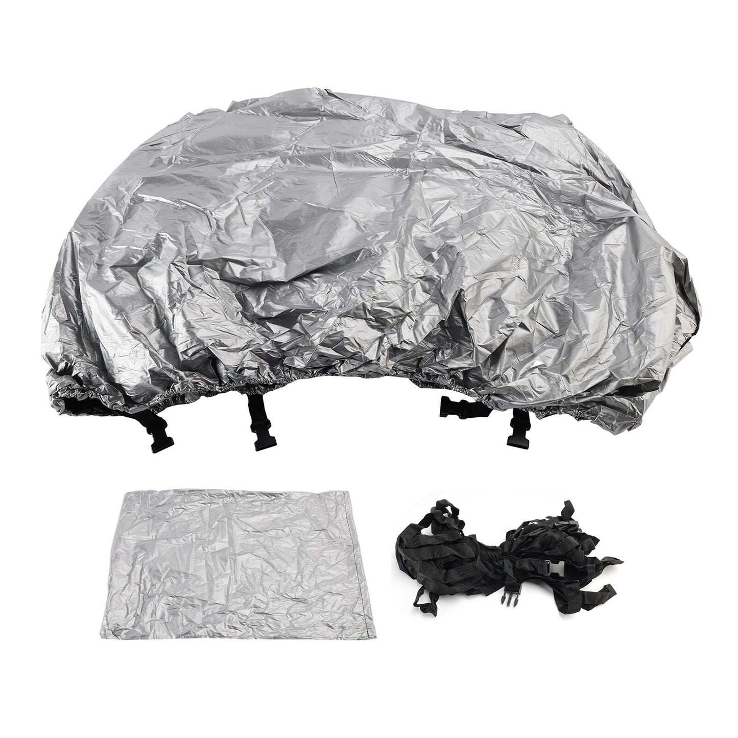 Heavy Duty Boat Cover Waterproof 210D Silver For 16-18Ft Fishing Jon Boat L Beam