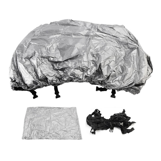 Solid Spare Heavy Duty Boat Cover Waterproof 210D Silver For 16-18Ft Fishing Jon Boat L Beam