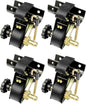 4x Ladder Rack Ratchet Straps w/ J-Hook 1.5"x7.5" Black Retractable Ratchet Tie