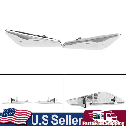 Pair Chrome Front Side Fender Trim Finisher 51117338569/570 For BMW F25 F26 X3