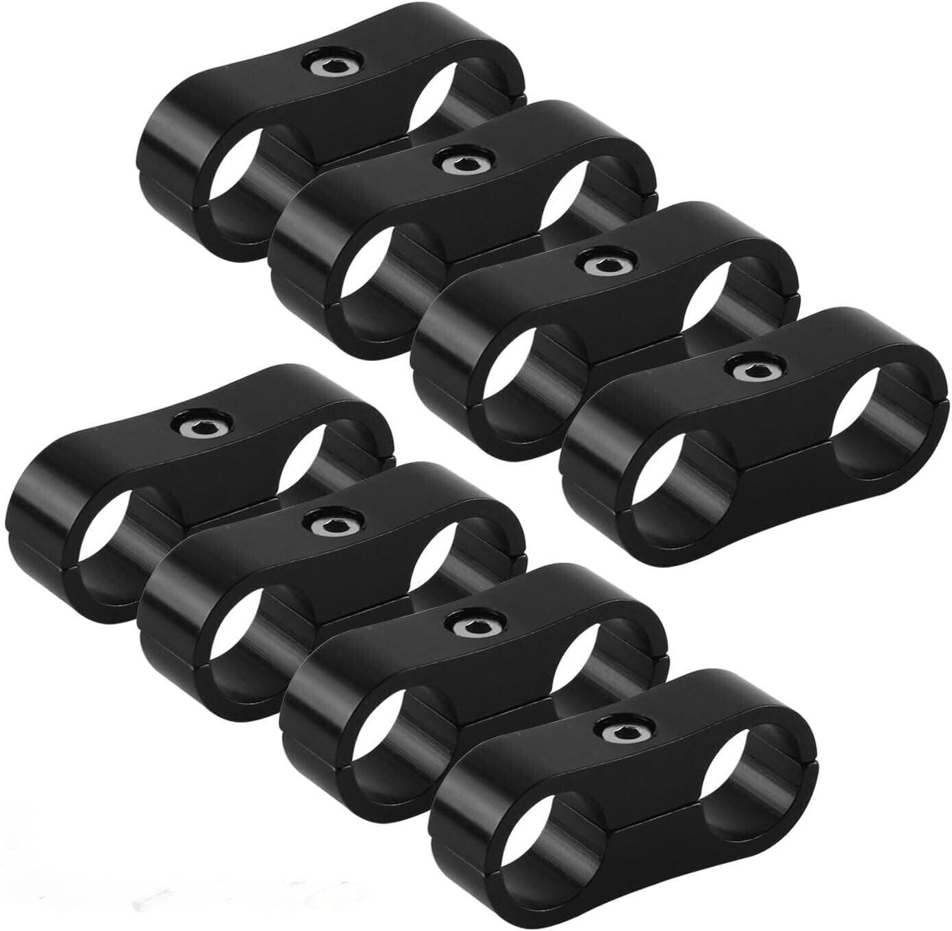 8Pcs 8AN AN8 Hose Separator Clamp Bracket Adapter Kit Fits Oil Fuel Hose Line