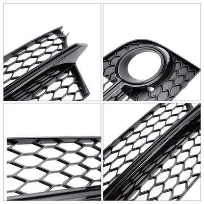 Honeycomb Front Bumper Fog Light Grille Fit Audi TT MK2 S-Line TTS 2011-14