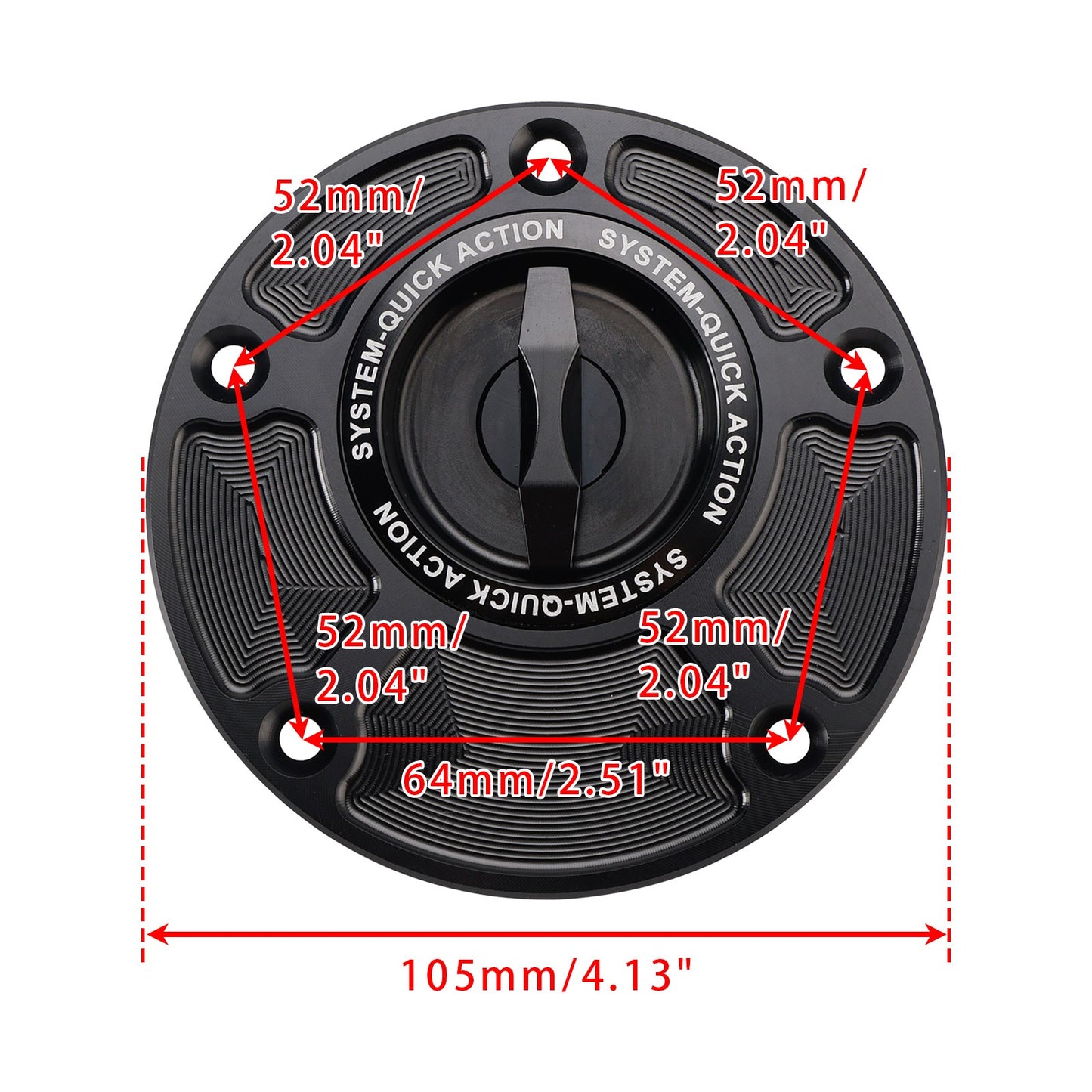 Quick Release Fuel Gas Tank Cap 5 Hole For Yamaha YZF R1 R1S R1M R3 R6 R6S R7