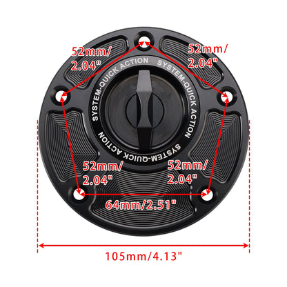 Quick Release Fuel Gas Tank Cap 5 Hole For Yamaha YZF R1 R1S R1M R3 R6 R6S R7