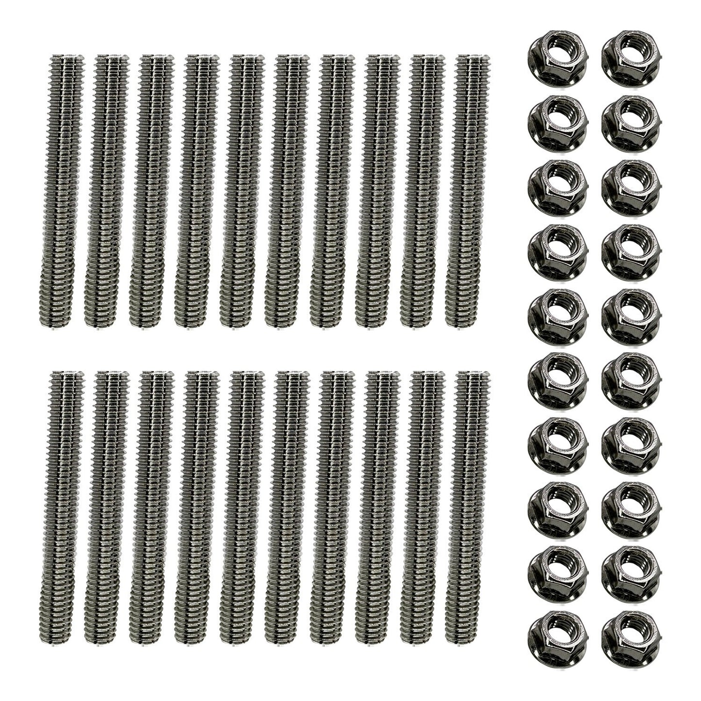 Stainless Exhaust Manifold Stud Kit for Ford 6.8L V10 - Two Sides, 20 pcs