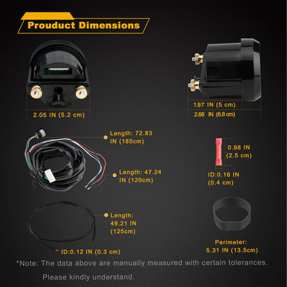 Digital Boost Pressure Gauge Kit For 30-4406 X-Series -30inHg ~ 35PSI / 1~2.5BAR