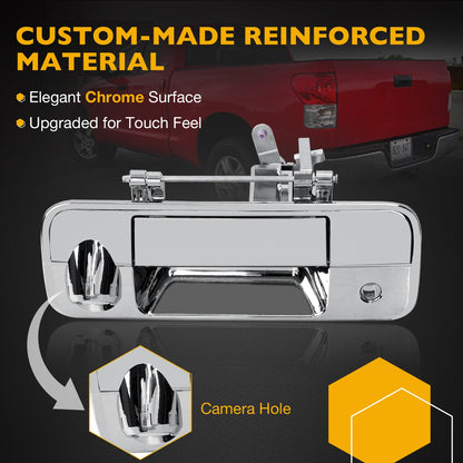 Tailgate Handle Latch w/ Lock & Camera Accessories Kit For 2007-13 Toyota Tundra