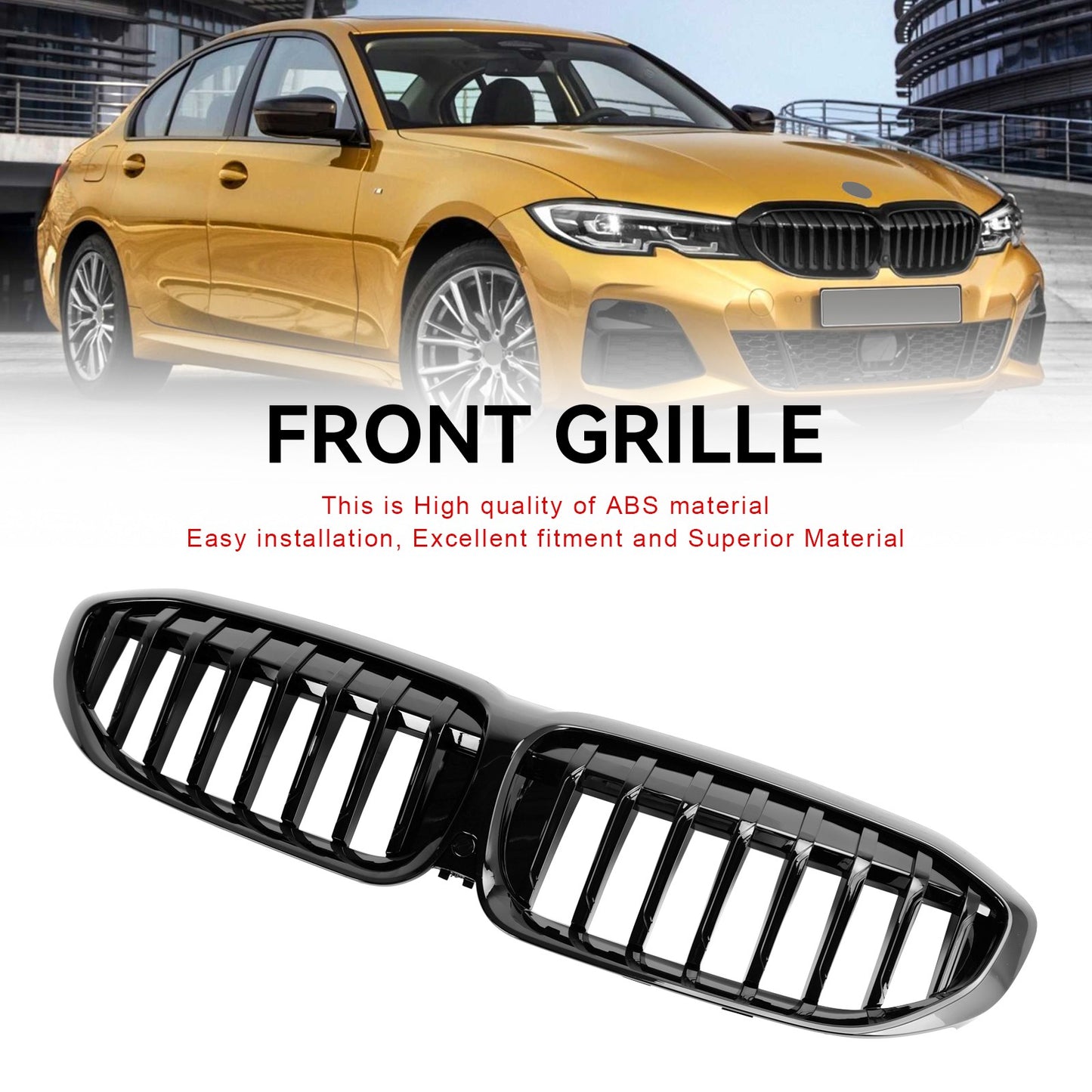 Gloss Black Kidney Grille Grill 51138072085 Fit BMW 3 Series G20 2019-2022