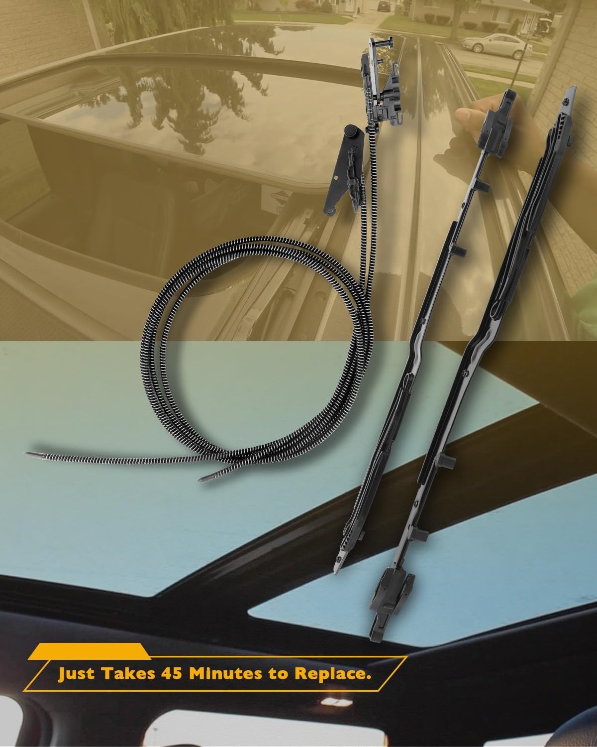 Sunroof Cable Track Repair Kit for Ford F-150 F-250 F-350 Crew Cab 2015-2024