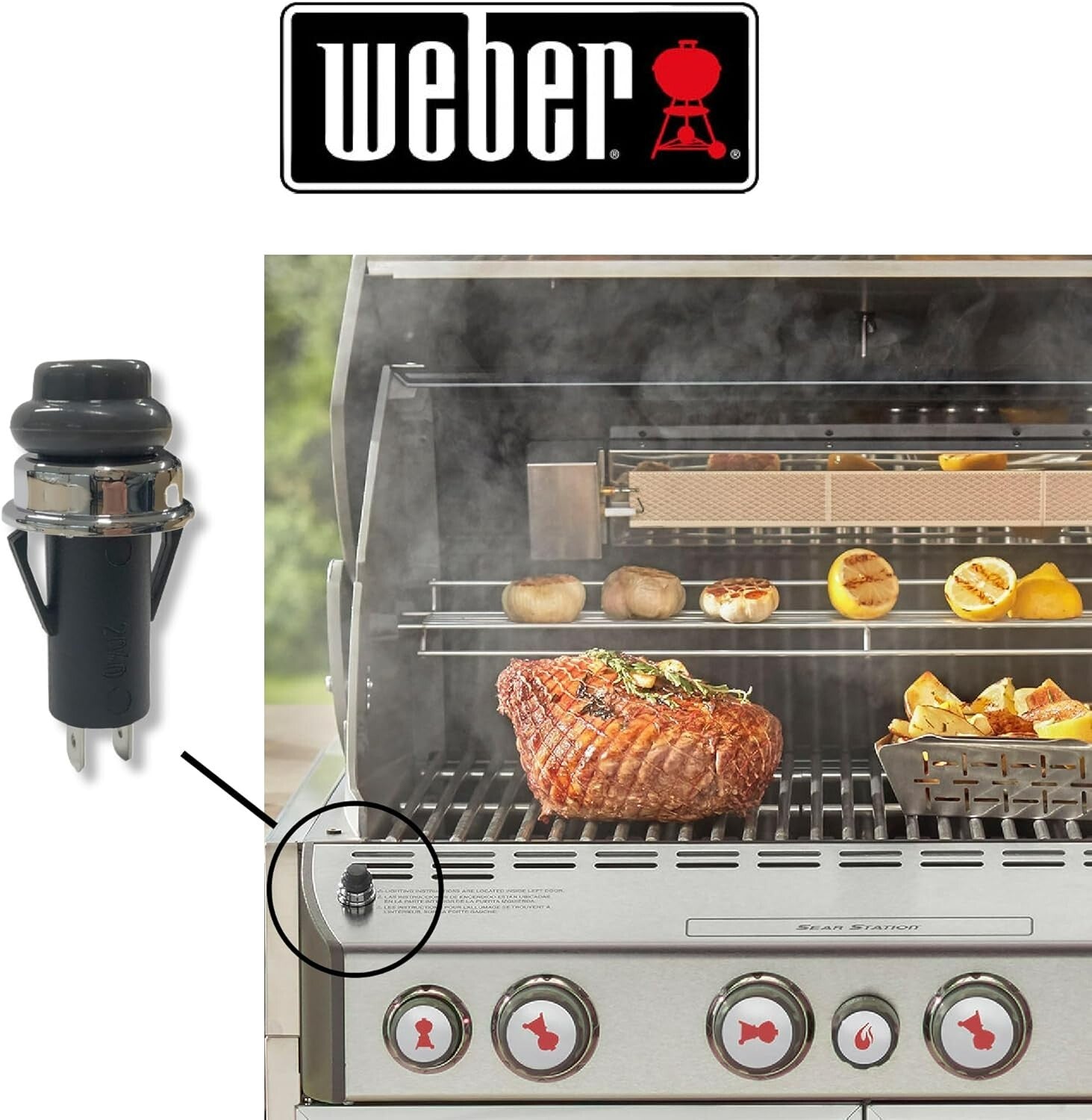 Solid Spare Weber Accent Light Switch for Summit Series Grills 70189
